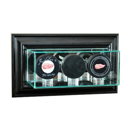 Perfect Cases Perfect Cases WMTRPPK-B Wall Mounted Triple Puck Display Case; Black WMTRPPK-B